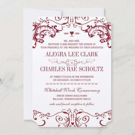 Invitation Chalkboard moderne Bourgogne Typographie Invitatio (Devant)