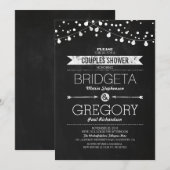 Invitation Chalkboard moderne Chaîne Lumières Couples Douche (Devant / Derrière)