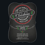 Invitation Chalkboard moderne Meilleure fête de Noël<br><div class="desc">Crochet moderne découpé en dés Chalkboard Meilleure fête de Noël Invitation avec typographie contemporaine, avec des feuilles verts et des baies rouges sur un arrière - plan populaire de tableau noir. Élégante et chic invitation de noël pour tous vos rassemblements d'hiver festifs... office party, compagnie party, cocktail party & dîner...</div>