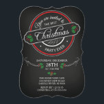 Invitation Chalkboard moderne Meilleure fête de Noël<br><div class="desc">Crochet moderne découpé en dés Chalkboard Meilleure fête de Noël Invitation avec typographie contemporaine, avec des feuilles verts et des baies rouges sur un arrière - plan populaire de tableau noir. Élégante et chic invitation de noël pour tous vos rassemblements d'hiver festifs... office party, compagnie party, cocktail party & dîner...</div>