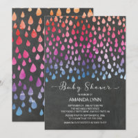 Chalkboard moderne Raindrops Baby shower neutre