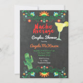 Invitation Chalkboard Nacho Moyenne Couple Douche Floral (Devant)