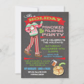 Invitation Chalkboard Noël Pancakes & Pajamas Party (Devant)