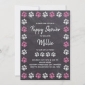 Invitation Chalkboard Nouveau animal rose chien Chien Chien C (Devant)