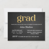 Invitation Chalkboard Open House Graduation Gold Grad (Devant)