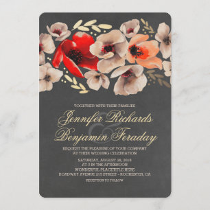 Invitation Chalkboard or Floral Russe Mariage