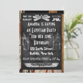 Invitation Chalkboard parti égyptien (Debout devant)
