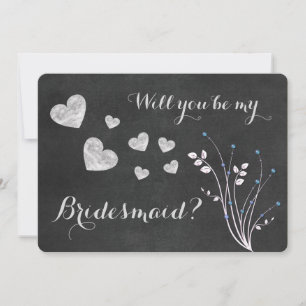 Invitation Chalkboard Pâté Floral Serez-Vous Ma Femme D'Accue
