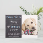 Invitation Chalkboard Pawty Chien Chien Chien Chien Chien Chi (Debout devant)