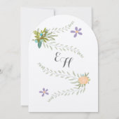 Invitation Chalkboard Peach Lilac Aqua Floral Garland Mariage (Dos)