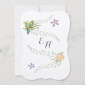 Invitation Chalkboard Peach Lilac Aqua Floral Garland Mariage (Dos)