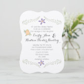 Invitation Chalkboard Peach Lilac Aqua Floral Garland Mariage (Debout devant)