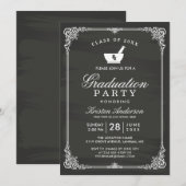 Invitation Chalkboard Pharmacy School Graduation Party (Devant / Derrière)