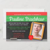 Invitation Chalkboard Photo Teacher Retraite Party (Devant)