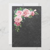 Invitation Chalkboard Pink Floral Garden 50e fête d'anniversa (Dos)