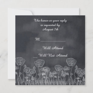 Invitation Chalkboard Poppy Mariage R.S.V.P.