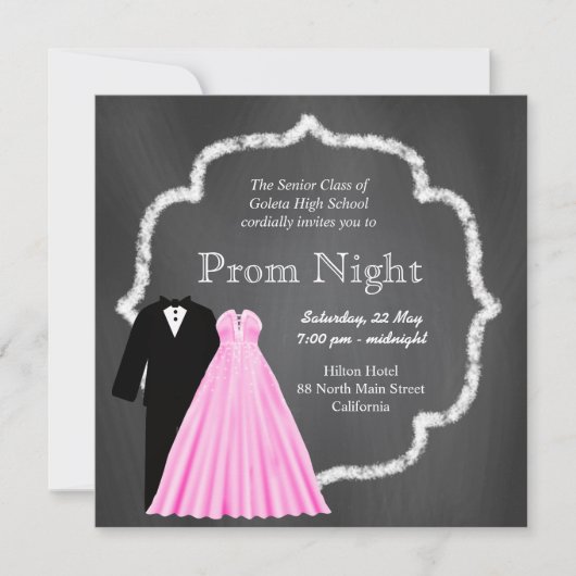 Invitation Chalkboard Prom (Devant)