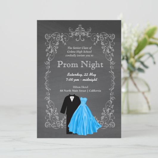 Invitation Chalkboard Prom (Debout devant)