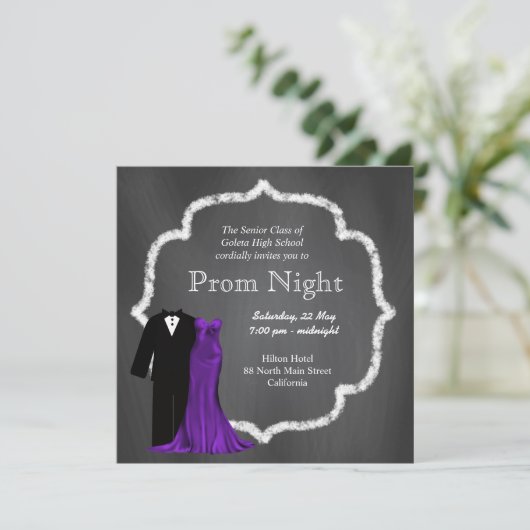 Invitation Chalkboard Prom (Debout devant)