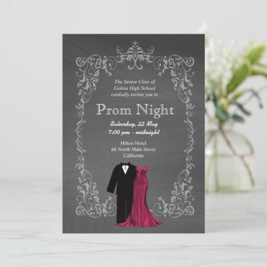 Invitation Chalkboard Prom (Debout devant)