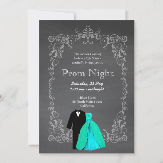 Invitation Chalkboard Prom (Devant)