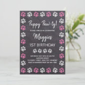 Invitation Chalkboard Puppy Pawty Chien Anniversaire (Debout devant)