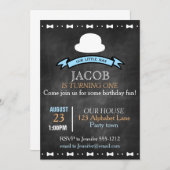 Invitation Chalkboard regardez l'invitation de premier annive (Devant / Derrière)