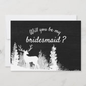 Invitation Chalkboard Reindeer Mariage de Noël | Bridesmaid (Devant)