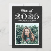 Invitation Chalkboard Retro Class of 2024 Photo Graduation (Devant)