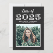 Invitation Chalkboard Retro Class of 2024 Photo Graduation (Devant)