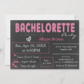 Invitation Chalkboard rose Lingerie Douche Bachelorette (Devant)