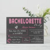 Invitation Chalkboard rose Lingerie Douche Bachelorette (Debout devant)