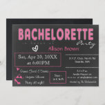 Invitation Chalkboard rose Lingerie Douche Bachelorette<br><div class="desc">Chalkboard rose Lingerie Douche Bachelorette Fête Invitations dans le thème rose</div>