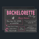 Invitation Chalkboard rose Lingerie Douche Bachelorette<br><div class="desc">Chalkboard rose Lingerie Douche Bachelorette Fête Invitations dans le thème rose</div>