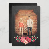 Invitation Chalkboard Rustic Floral Enregistrer la date Typog (Devant / Derrière)