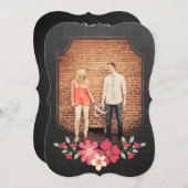 Invitation Chalkboard Rustic Floral Enregistrer la date Typog (Devant / Derrière)