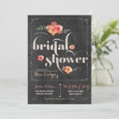 Invitation Chalkboard Rustique Floral Bridal Showboat Invitat (Debout devant)