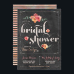 Invitation Chalkboard Rustique Floral Bridal Showboat Invitat<br><div class="desc">Invitation chacun à douche la mariée avec ces invitations rustiques en tableau noir.</div>