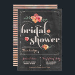 Invitation Chalkboard Rustique Floral Bridal Showboat Invitat<br><div class="desc">Invitation chacun à douche la mariée avec ces invitations rustiques en tableau noir.</div>