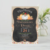 Invitation Chalkboard Rustique Pays Amical Burlap (Debout devant)