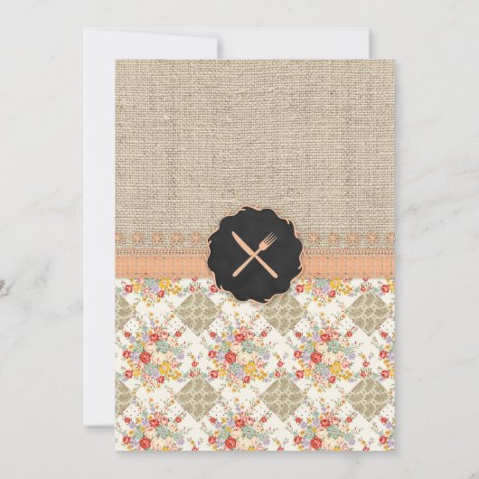 Invitation Chalkboard Rustique Pays Amical Burlap (Dos)