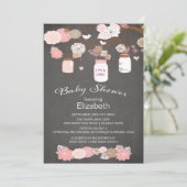 Invitation Chalkboard rustique pays Mason Jar Baby shower (Debout devant)