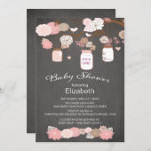 Invitation Chalkboard rustique pays Mason Jar Baby shower (Devant / Derrière)