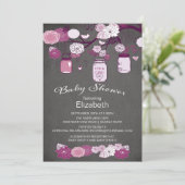 Invitation Chalkboard rustique pays Mason Jar Baby shower (Debout devant)