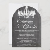 Invitation Chalkboard Rustique Vintage Typographie Lustre (Devant)