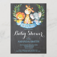 Chalkboard Safari Jungle Animaux Baby shower Garço