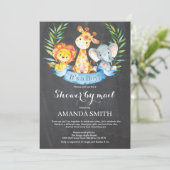 Invitation Chalkboard Safari Jungle Boy Baby shower par mail (Debout devant)