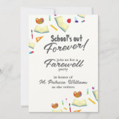 Invitation Chalkboard School Farewell Retraité Teacher Party (Devant)