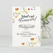 Invitation Chalkboard School Farewell Retraité Teacher Party (Debout devant)