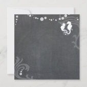 Invitation Chalkboard Seahorse Beach Fête des mariées (Dos)